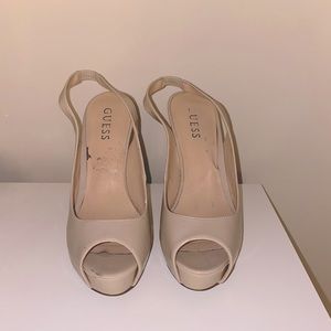 Nude platform heels